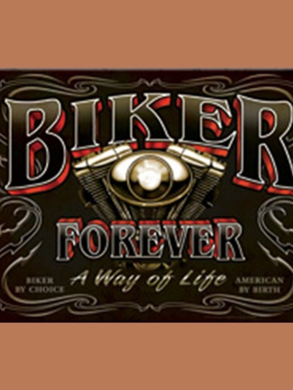 Motorcycle "BIKER FOREVER" 16" wide x 12"tall Tempered Glass Cutting Board 784-A